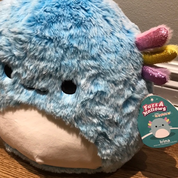 Squishmallows fuzzamallows Irina the axolotl sparkly details NWT - Picture 2 of 6